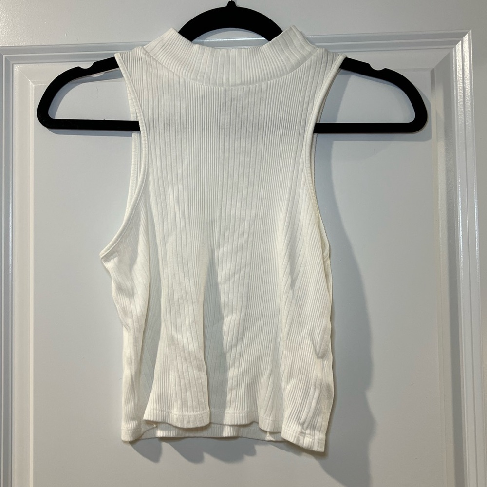 Topshop Turtleneck Ribbed Tank